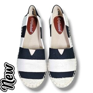 Weeboo | Fishman Striped Organic Canvis Flat Espidrille Slip-In Shoes